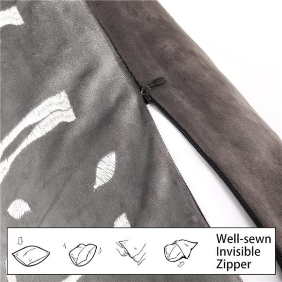 Christmas Throw Pillow Cover, 2 Pack Deer Snowflake Embroidery Decorative - Picture 8 of 8